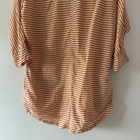 Acacia‎ Swimwear Womens Striped Button Down Silk Cotton Romper Coverup Large - Picture 8 of 8